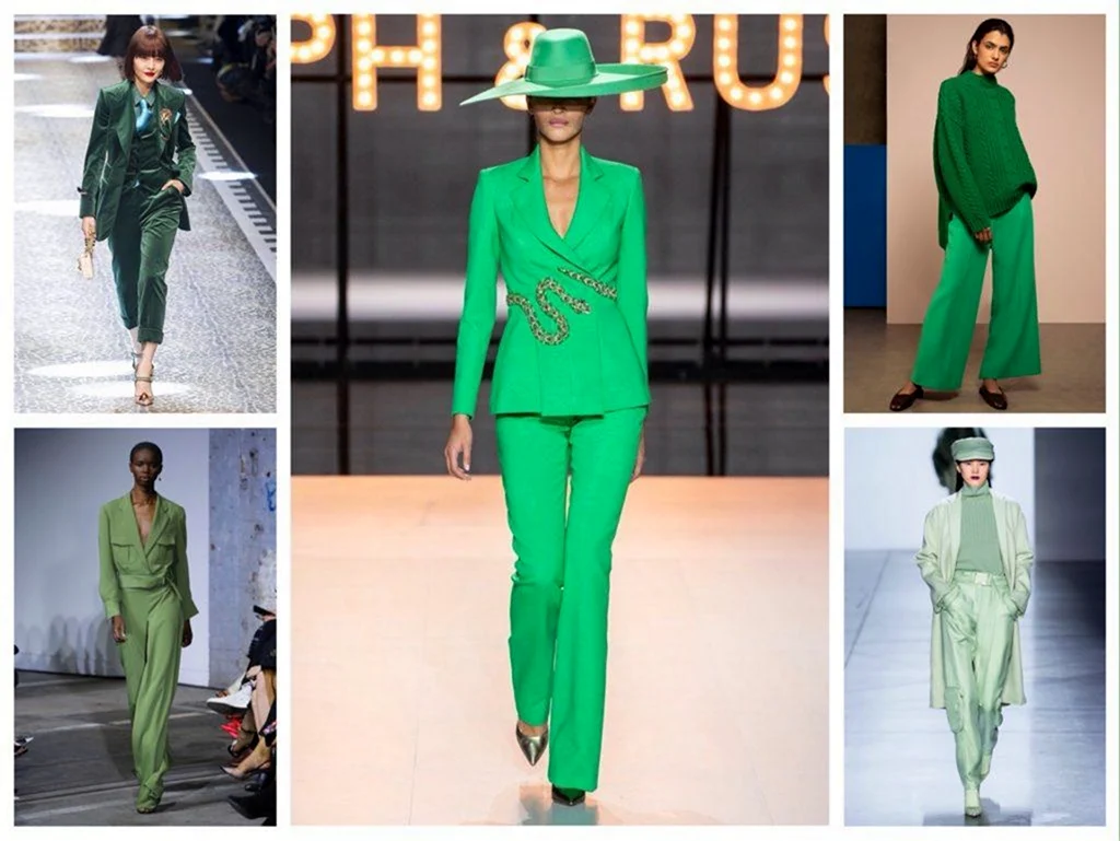 Костюмы в зелёных оттенках