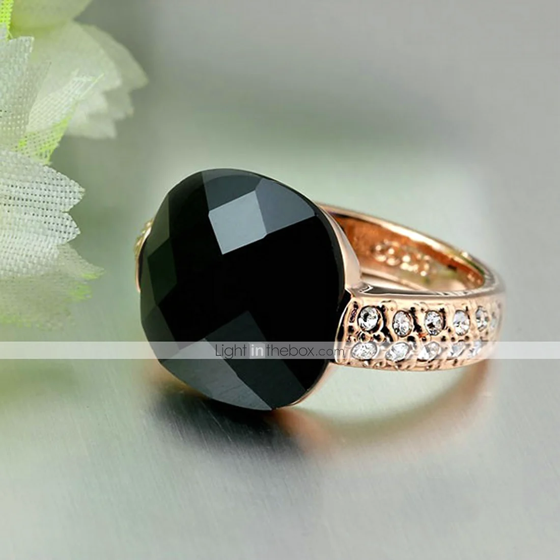 Оникс камень черный кольца