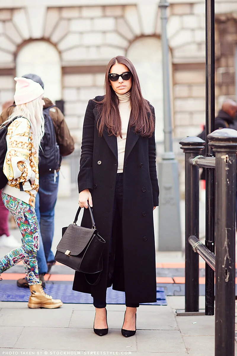 Стріт стайл довге пальто