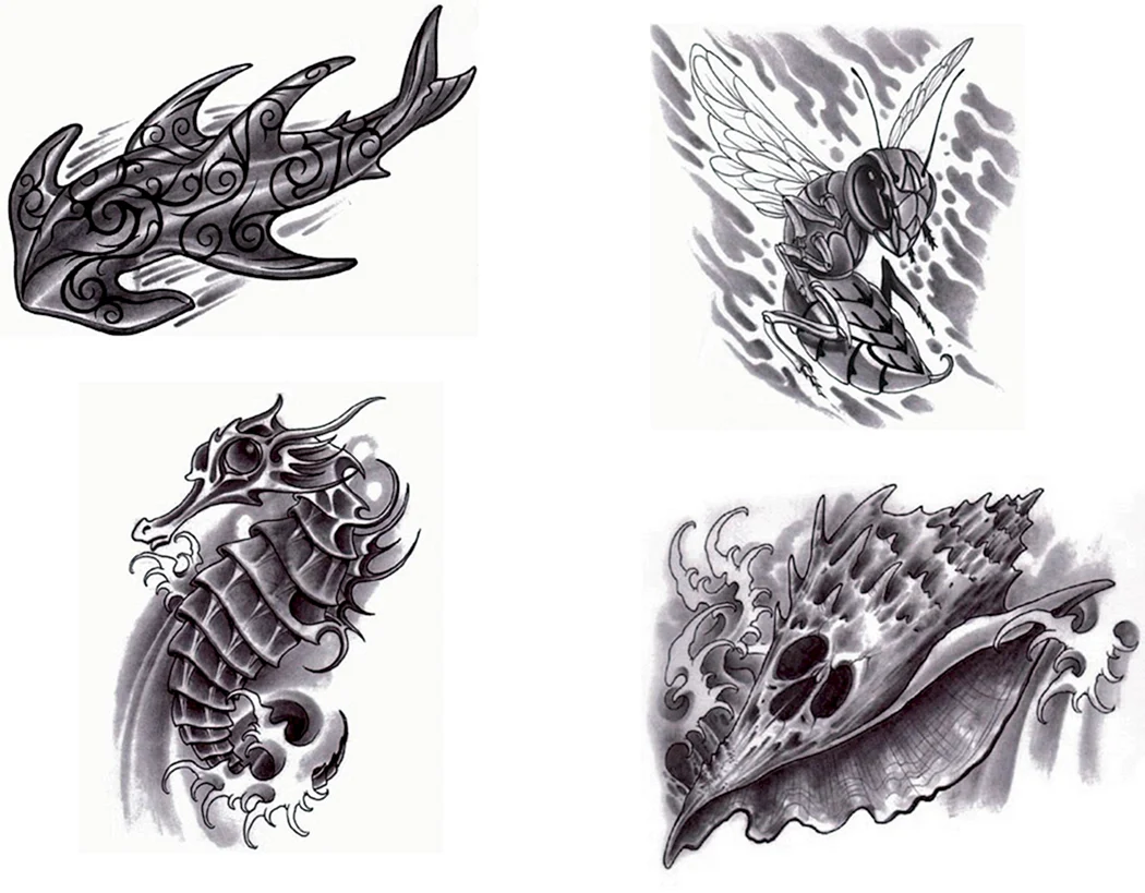 Тату эскизы мужские море