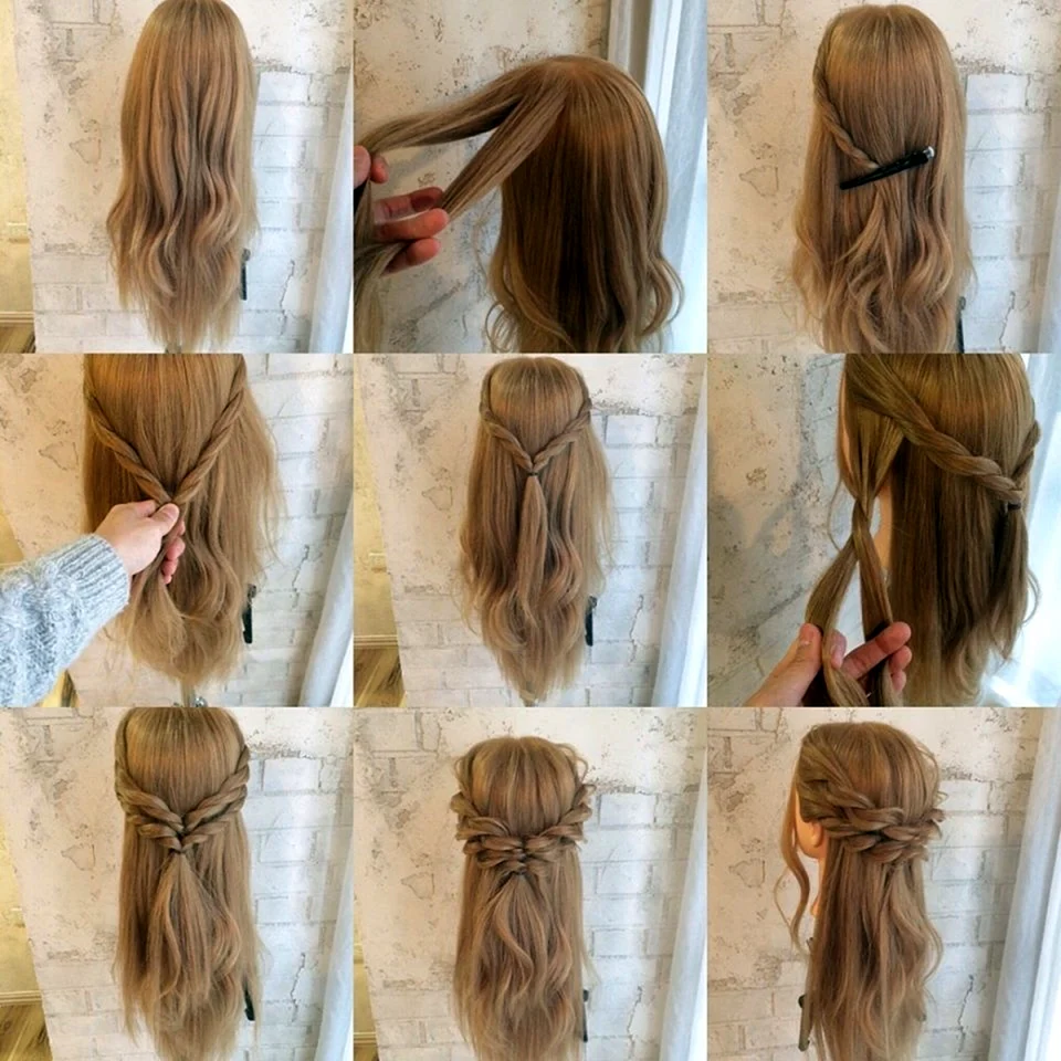 Зачіски легкі з напіврозпущеним волоссям