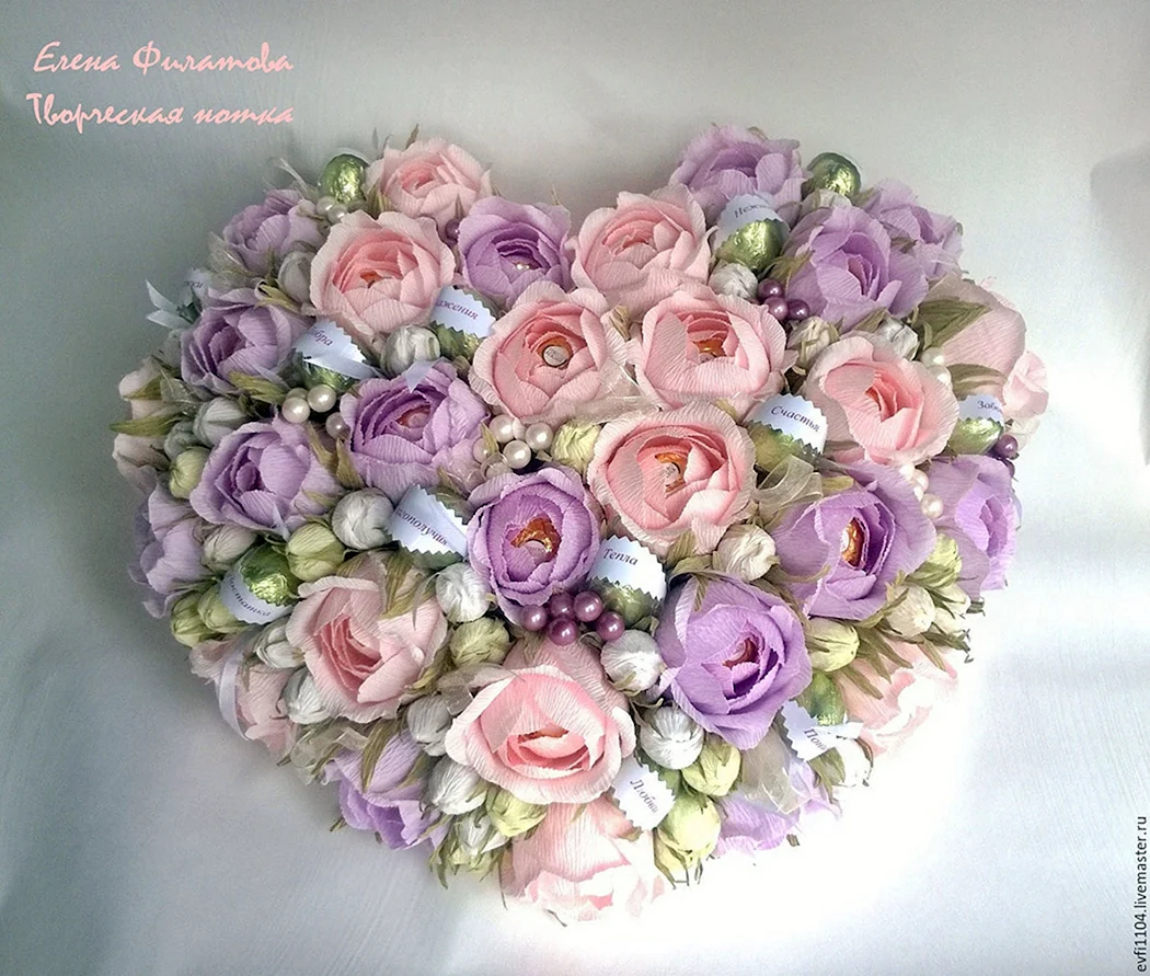 Букет із цукерок на весілля у подарунок молодятам