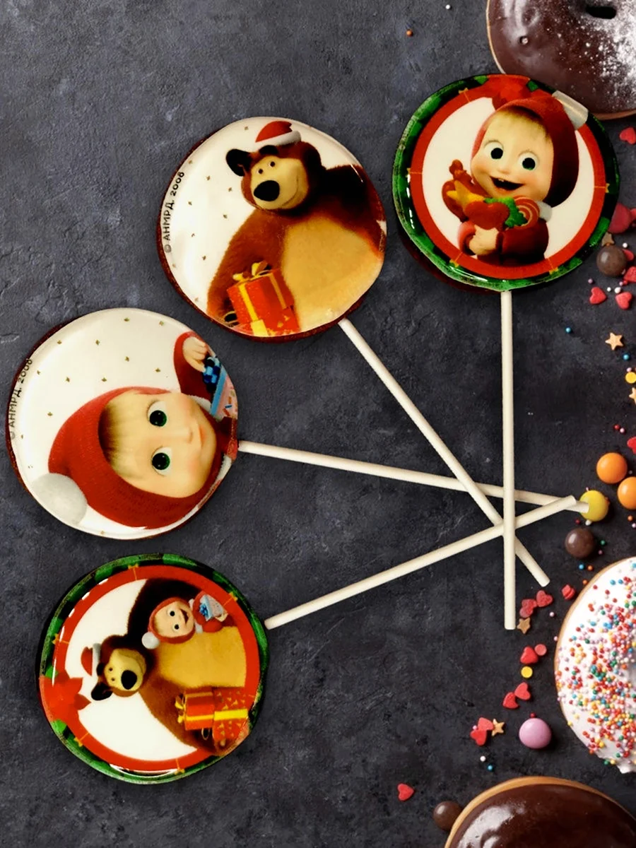 Круглі пряники Маша та ведмідь