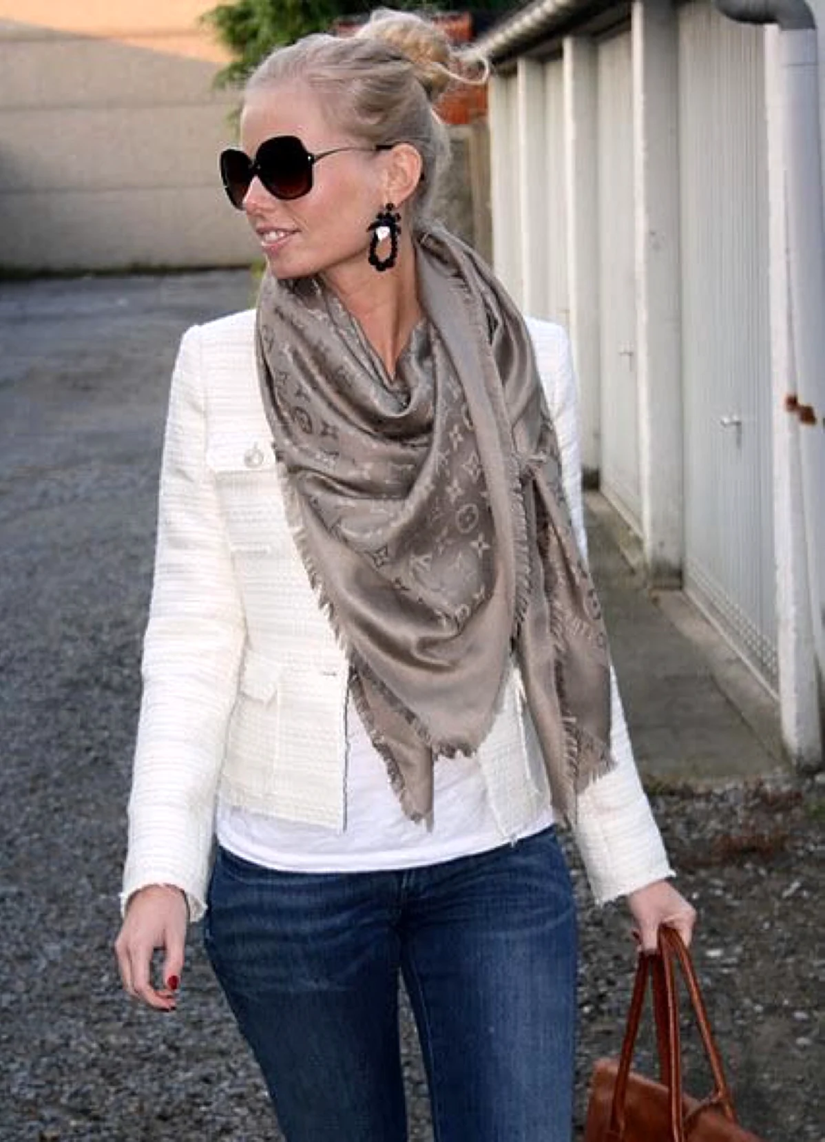 Шарф Луї Віттон сірий жіночий