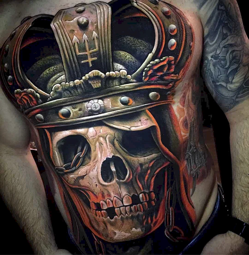 Тату череп з короною