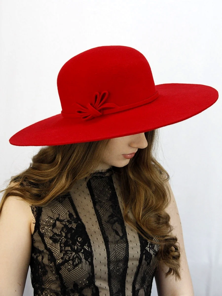 Фетровая шляпа с широкими полями