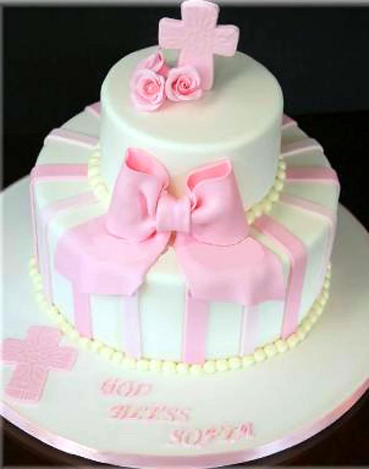 Тортик двоярусний на 1 рік дівчинці