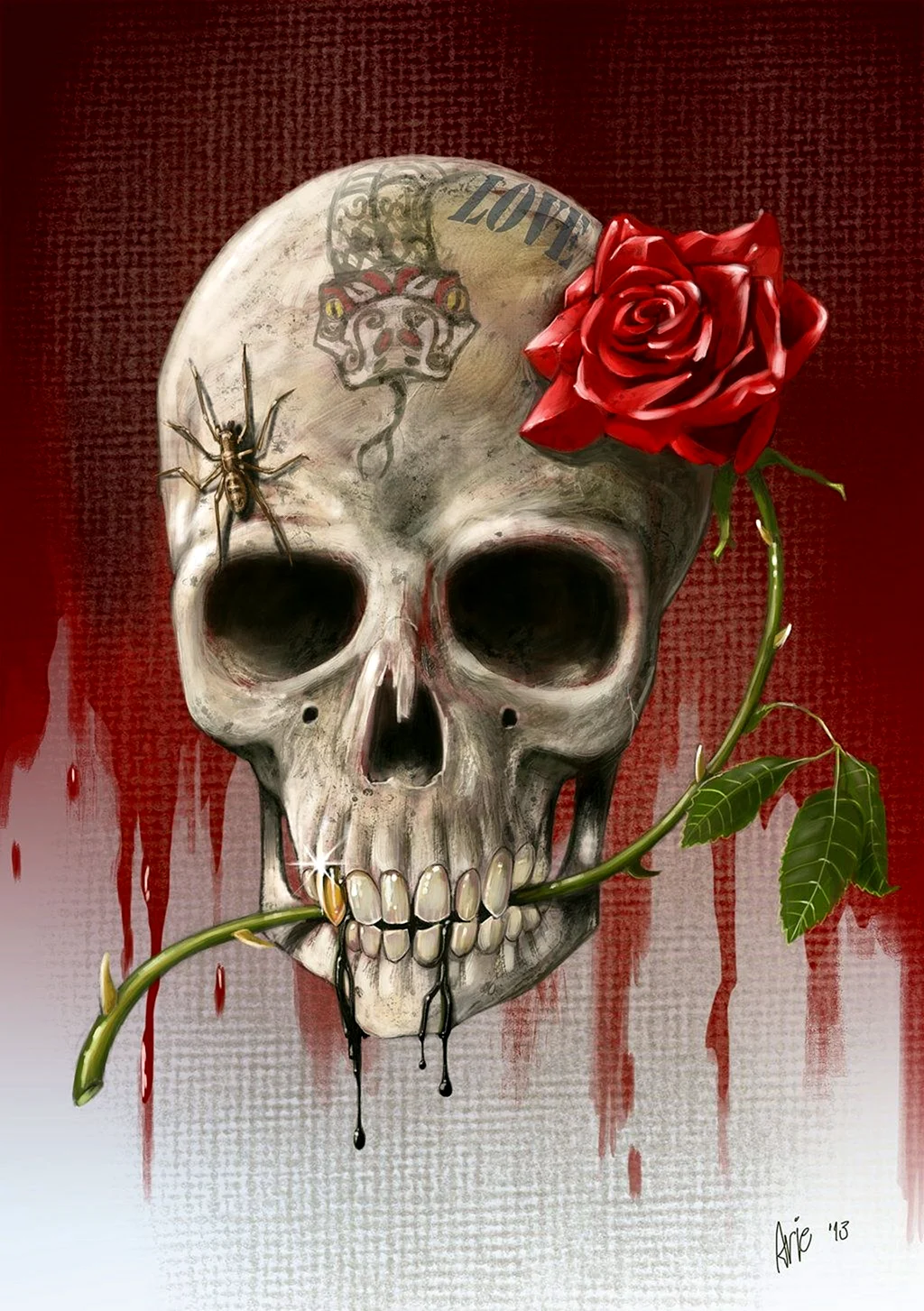 Череп з трояндою