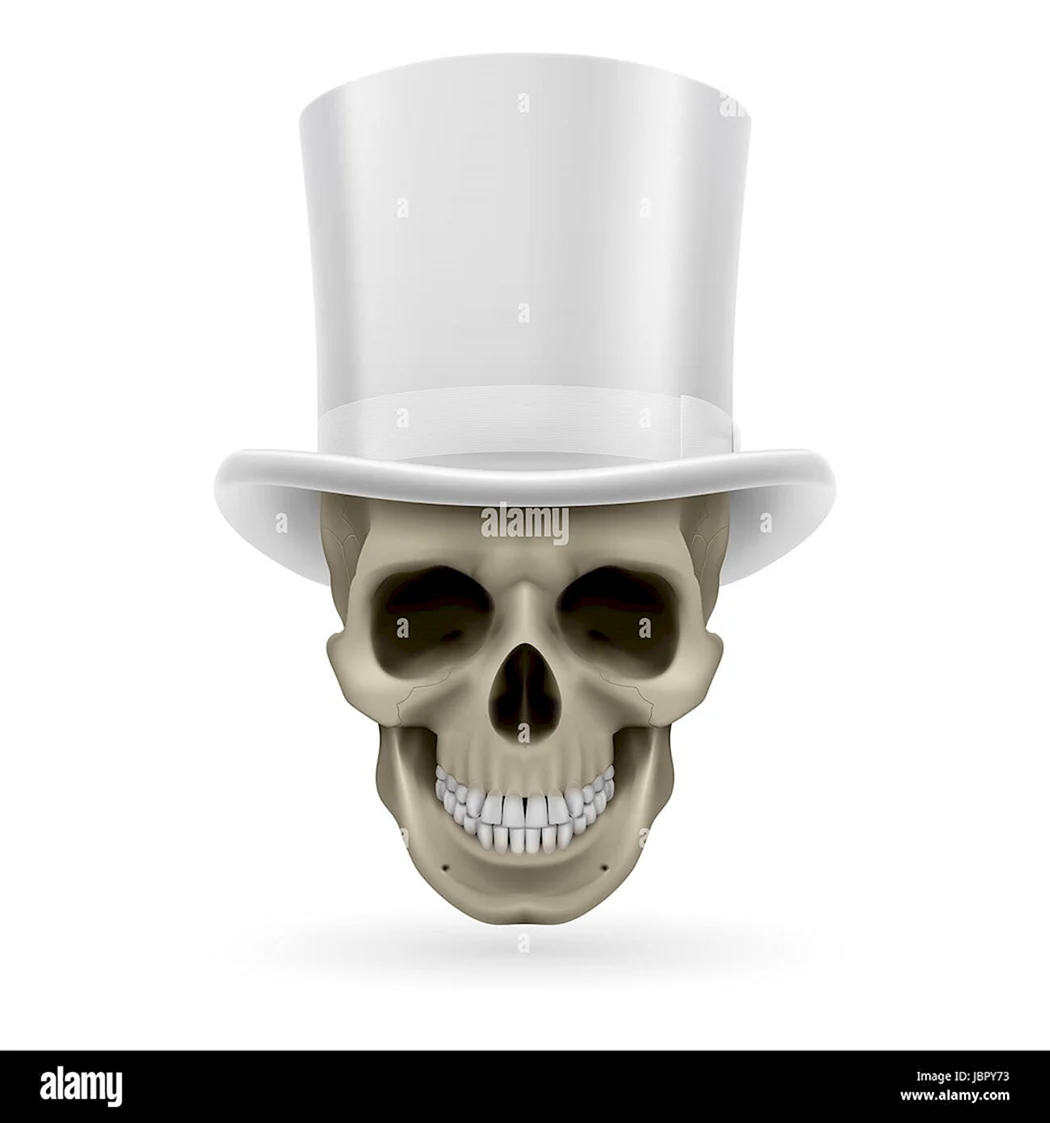 Фото черепа в циліндрі з сигарою