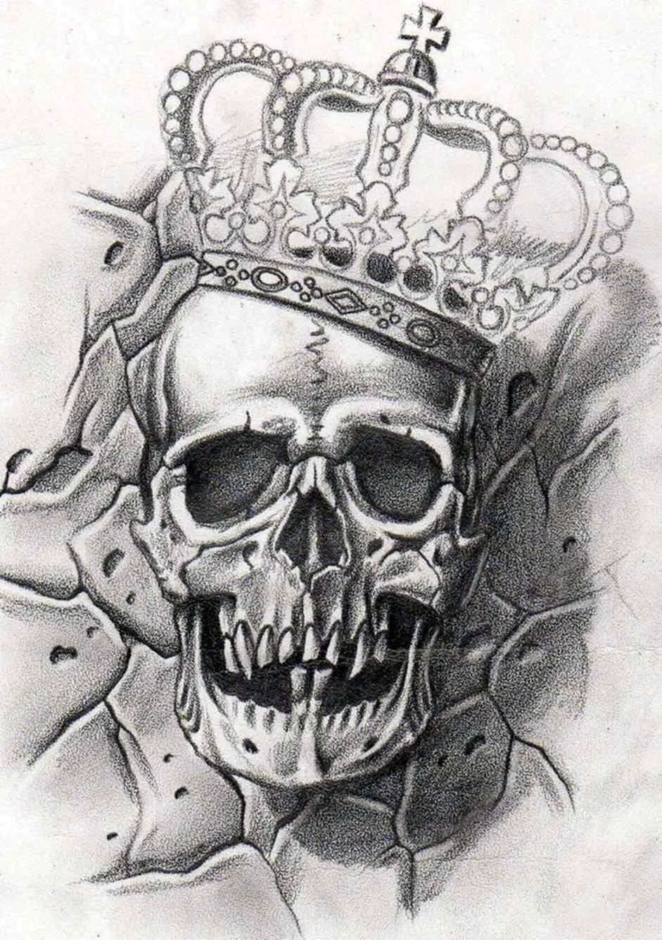 Череп з короною ескіз