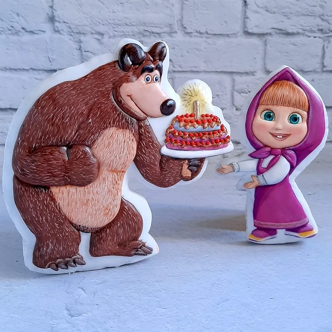 Торт Маша та ведмідь фіолетовий