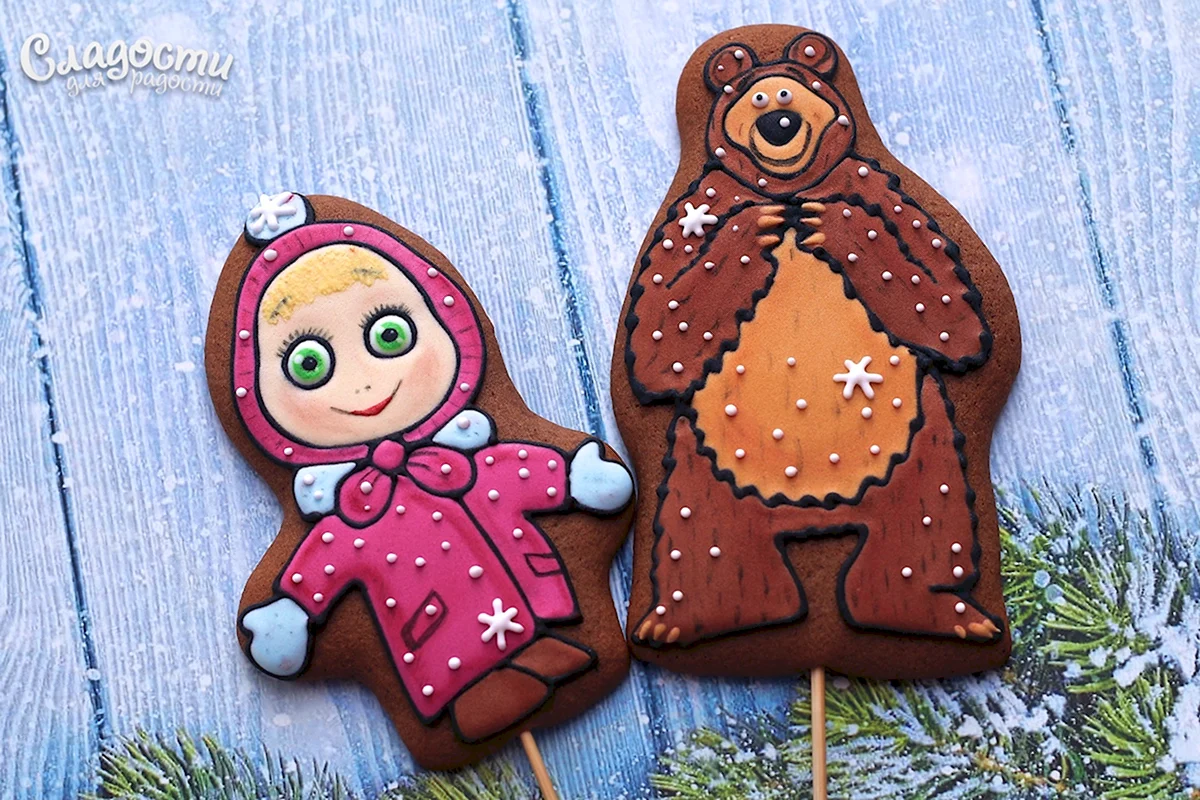 Маша та ведмідь пряники розписні