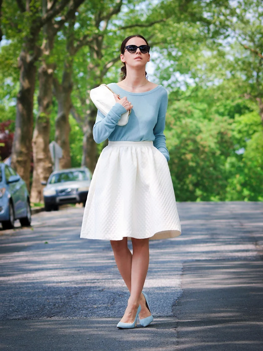 Образы с белой юбкой