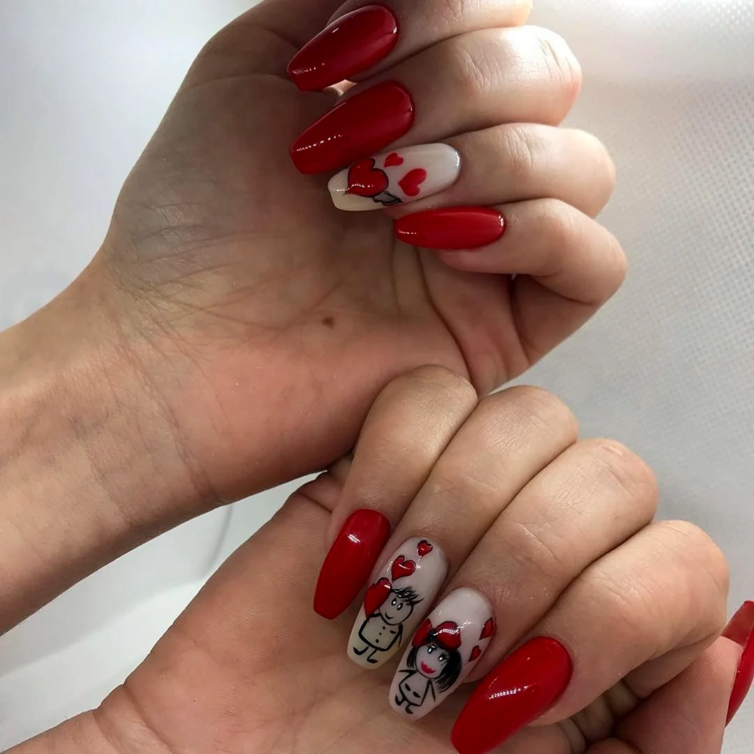 Ногти красные молодежные