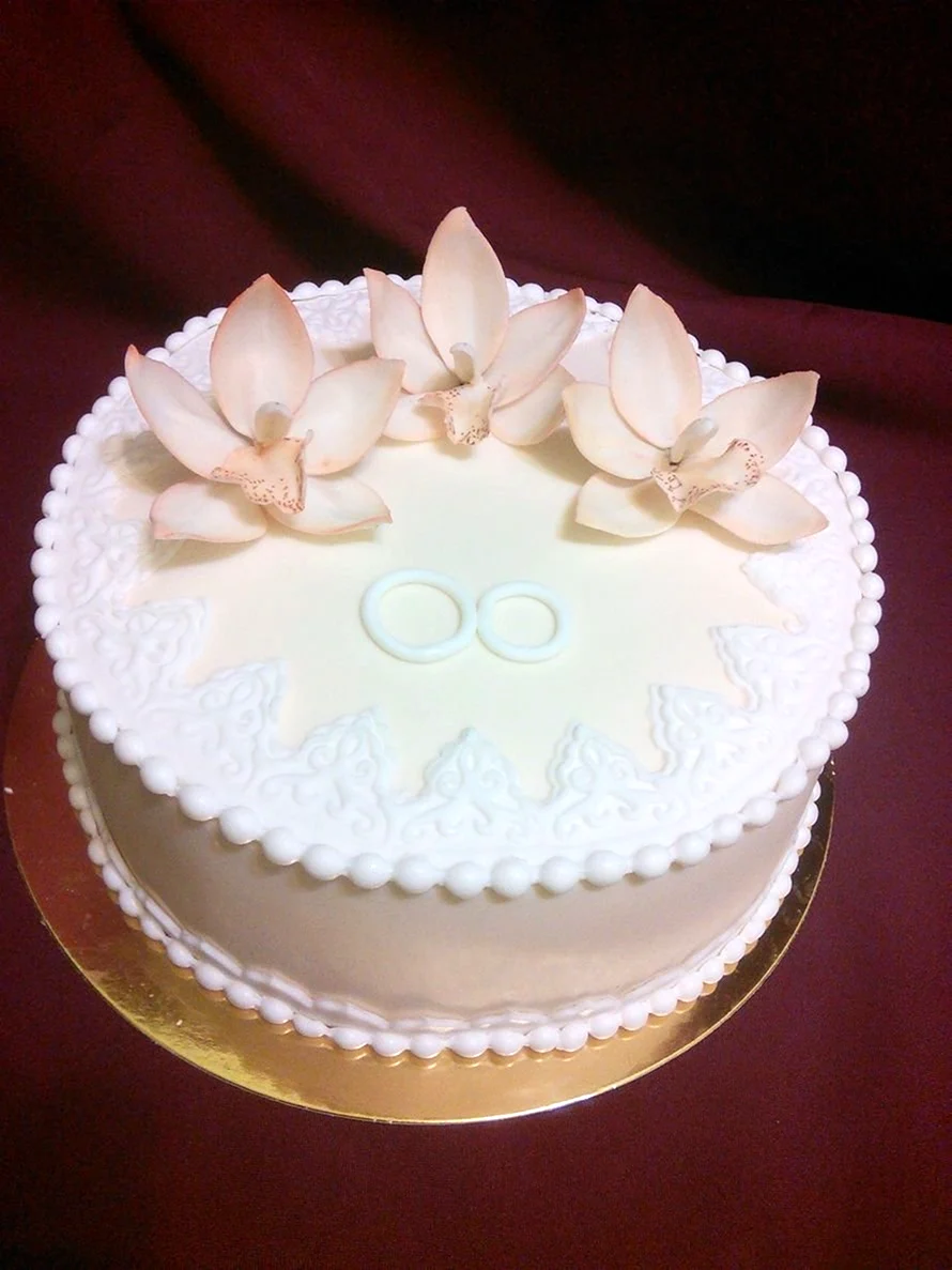 Свадебный торт одноярусный
