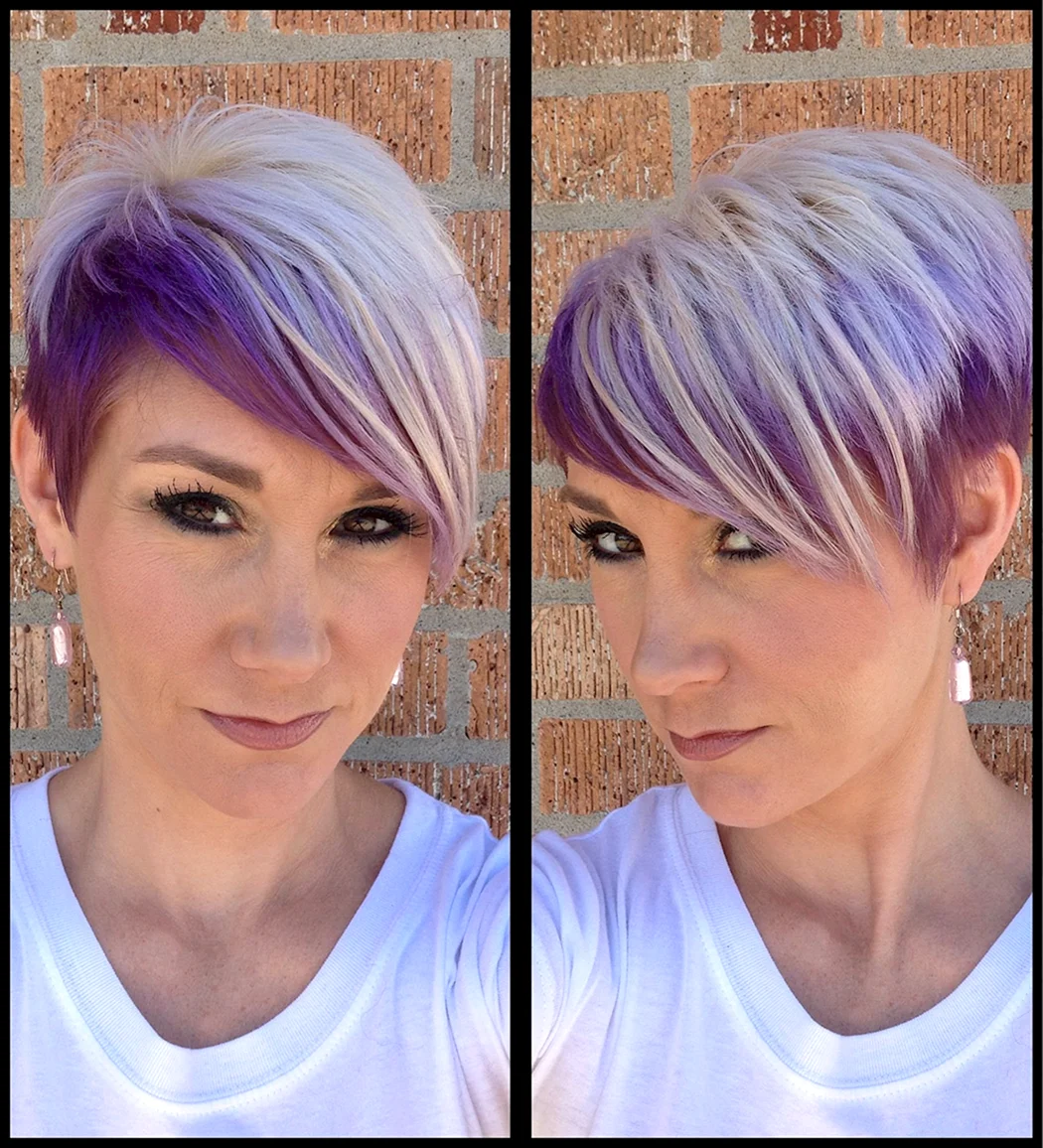 Креативне фарбування на коротке світле волосся