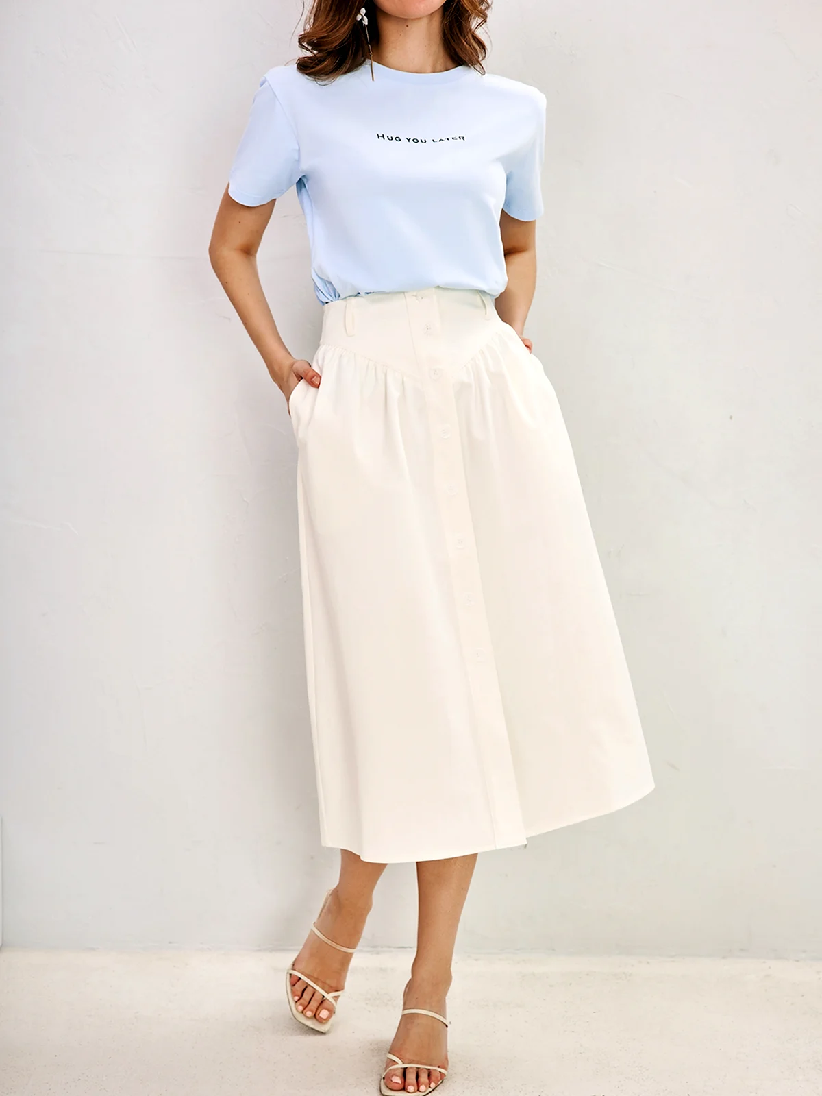 Хлопковая юбка миди