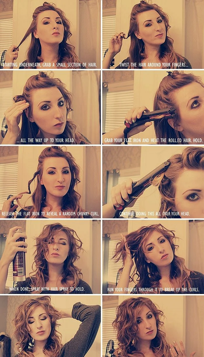 Хвилі праскою на середнє волосся покрокове