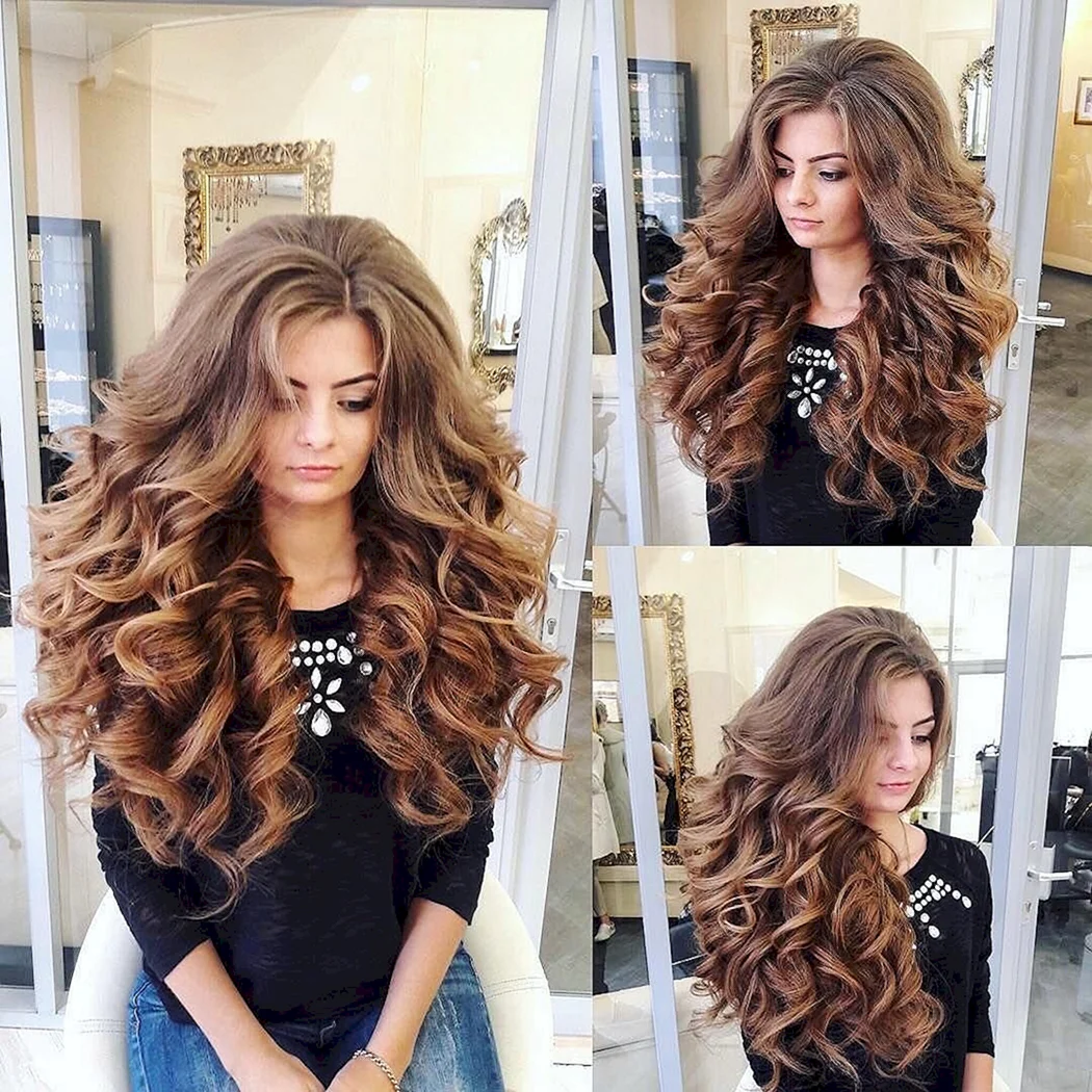 Об'ємні локони на довге волосся