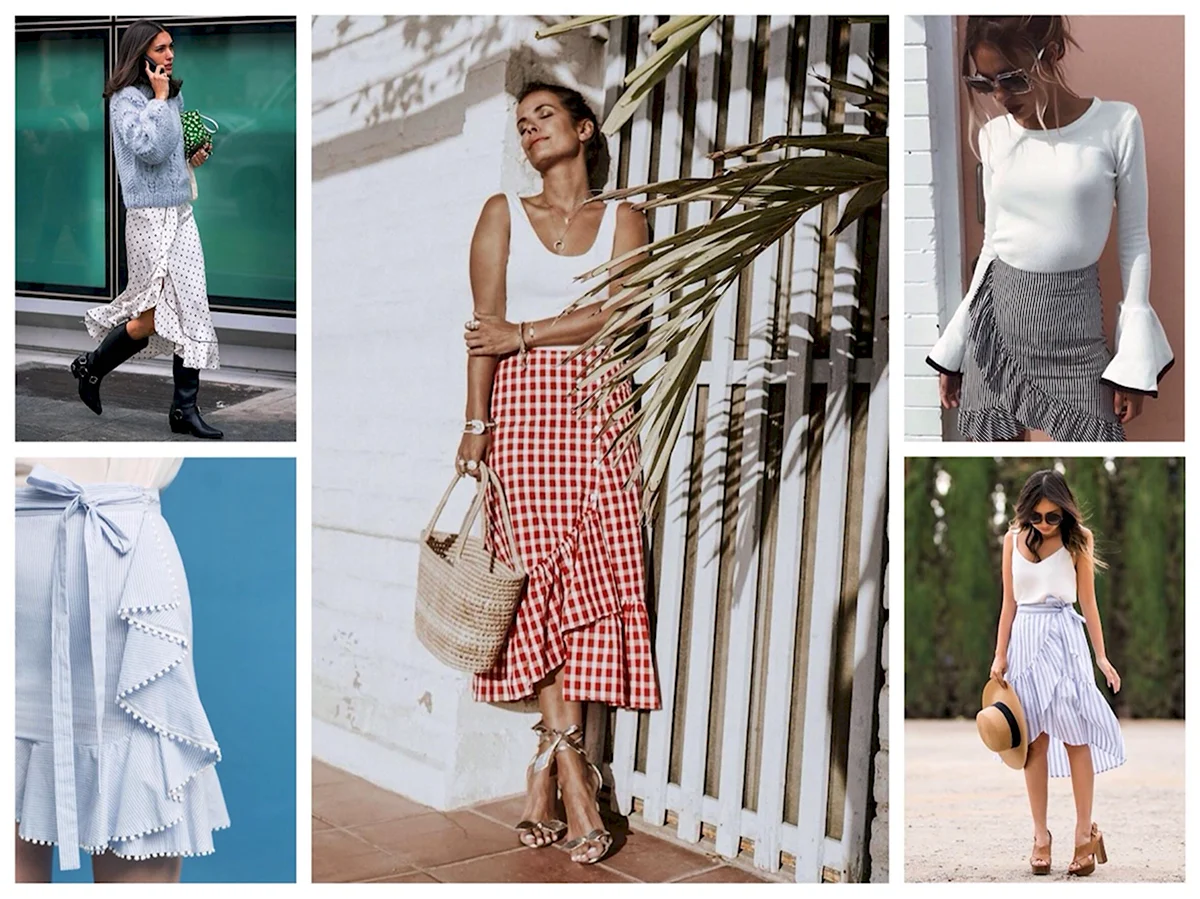 Юбка на запах с воланом