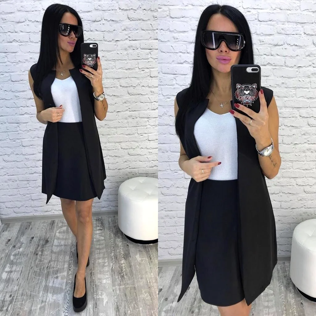 Костюм юбка и жилет