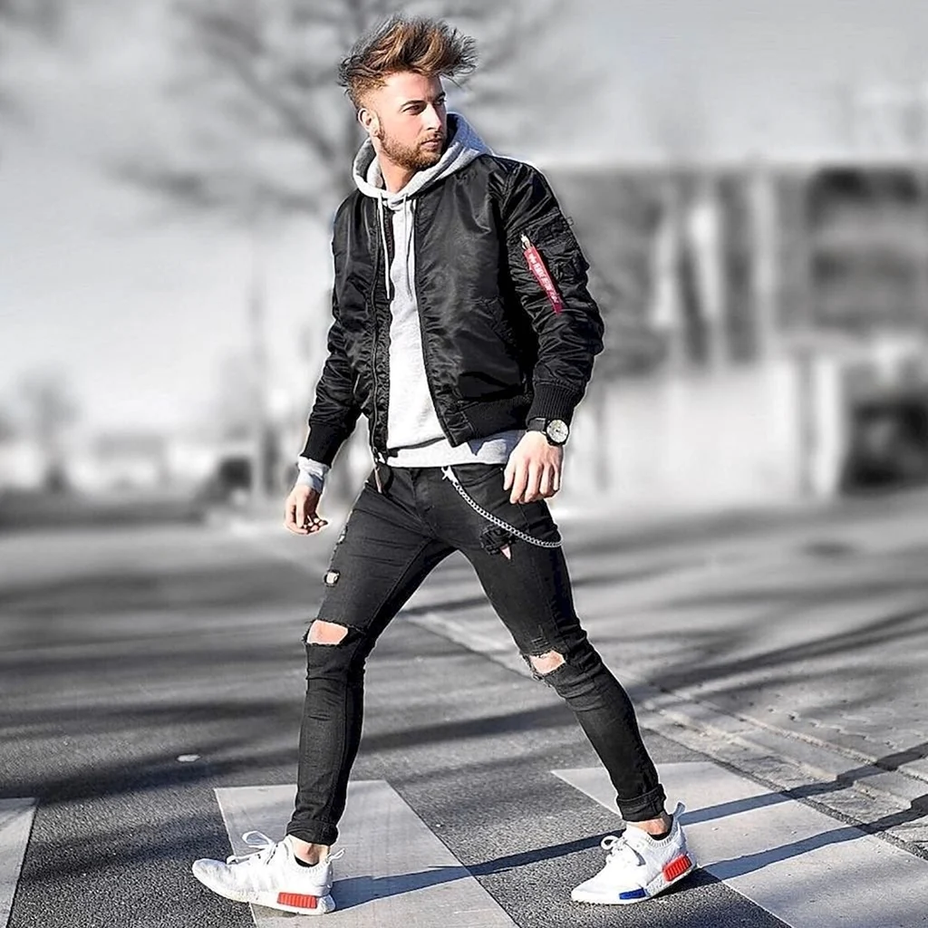 Лук тотал Блэк мужской бомбер