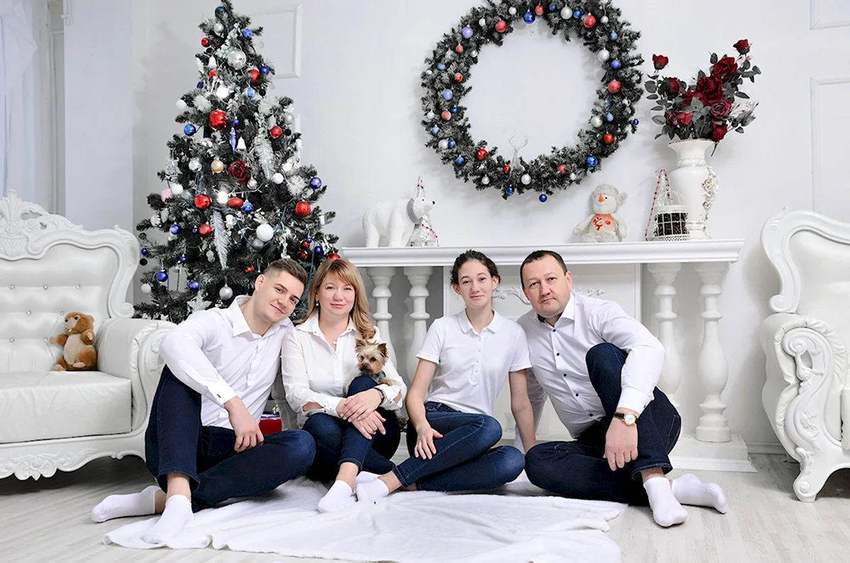Новогодняя семейная съемка в студии