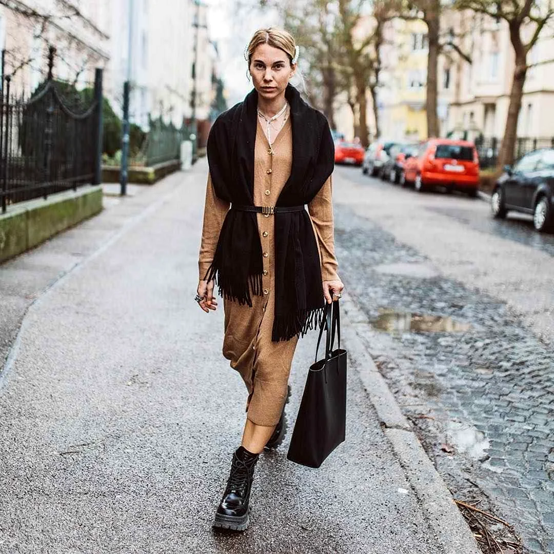 Берцы с пальто женское