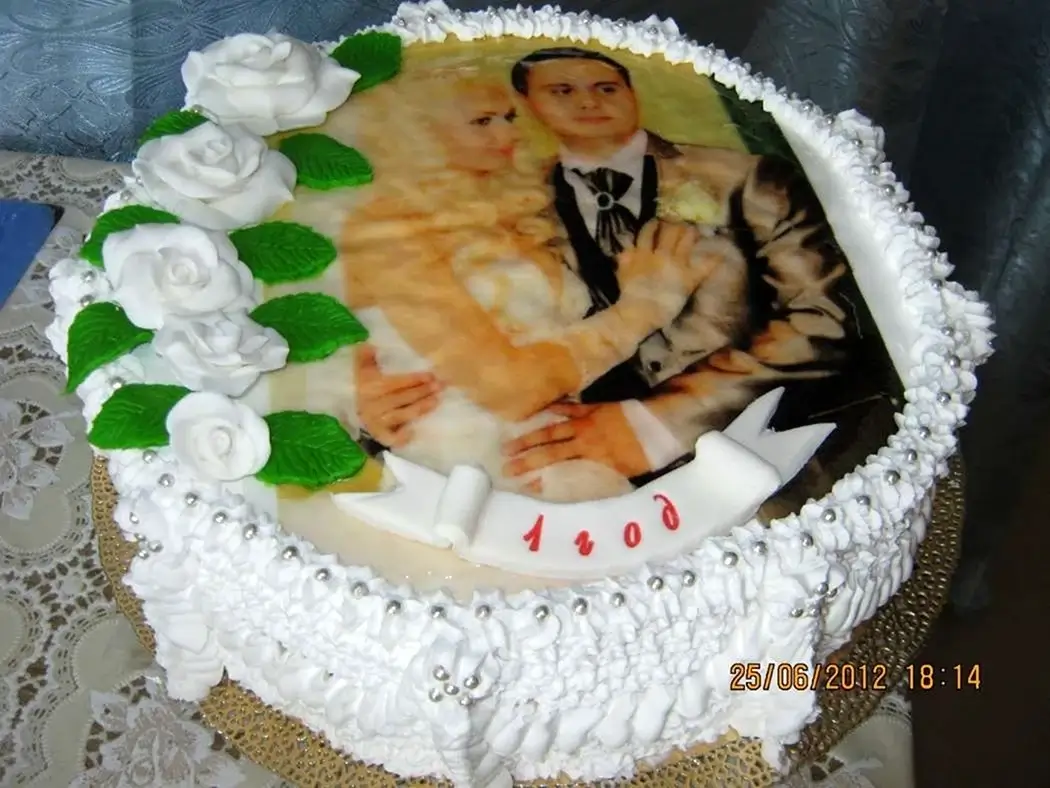 Свадебный торт одноярусный прикольный