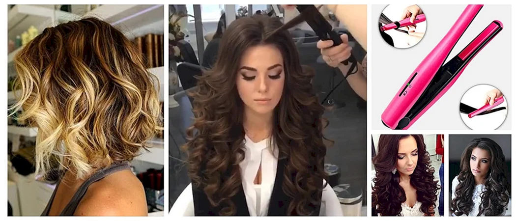 Локони праскою на довге волосся