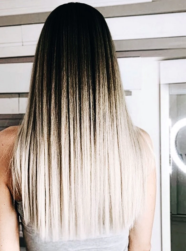 Омбре балаяж на рівне волосся