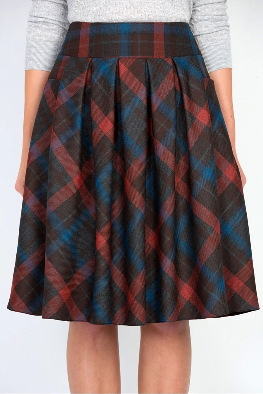 Длинная юбка в красную клетку Emka Fashion 286Noella