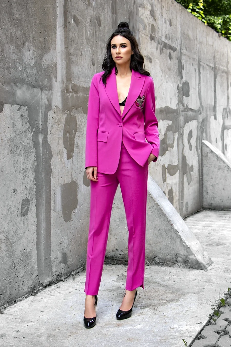 Брючный костюм Zara фуксия