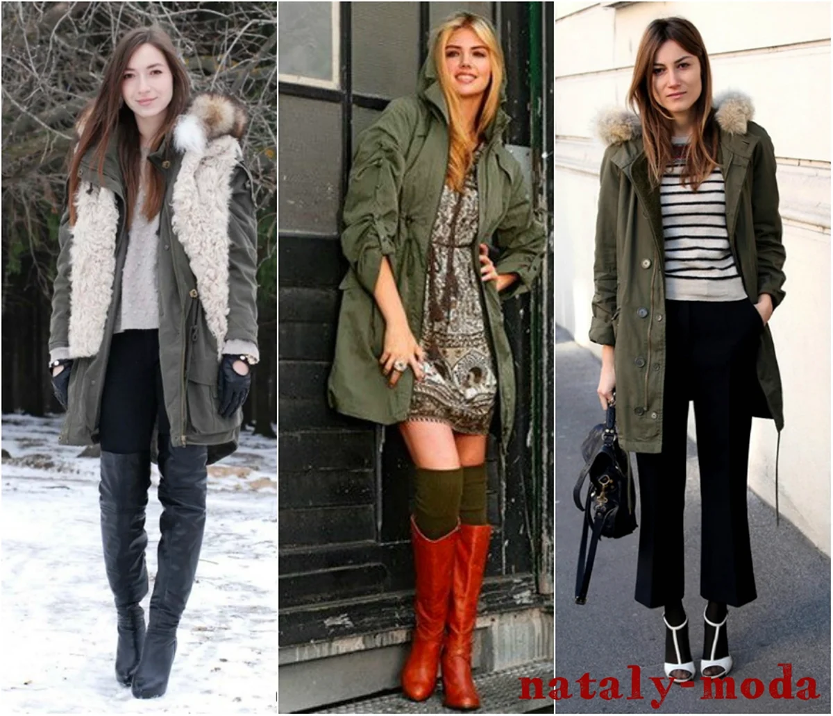 Высокие сапоги с паркой