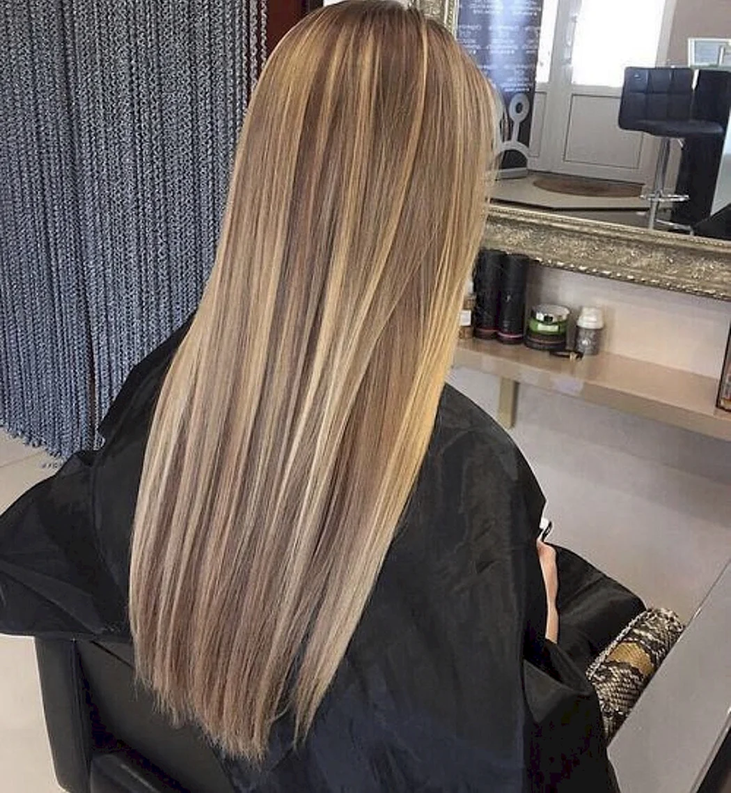 Мелірування на довге пряме волосся