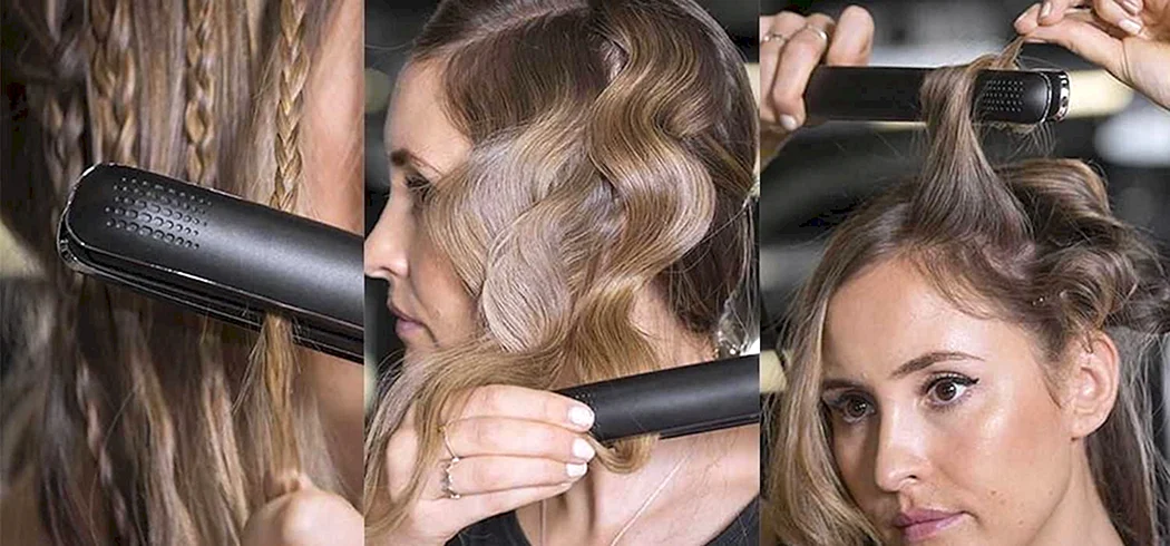 Кудрі праскою на середнє волосся