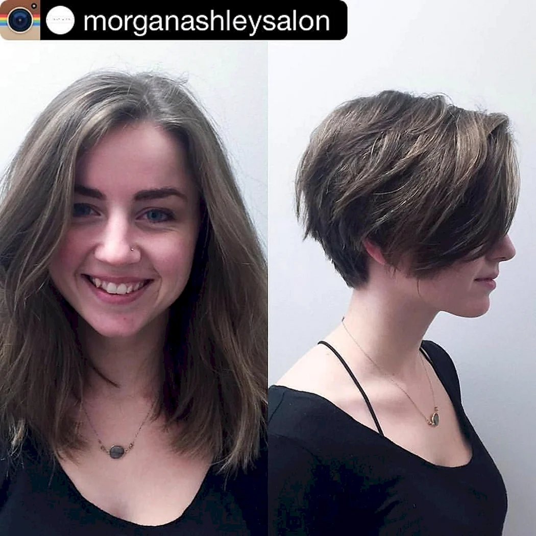 Коротка стрижка до та після