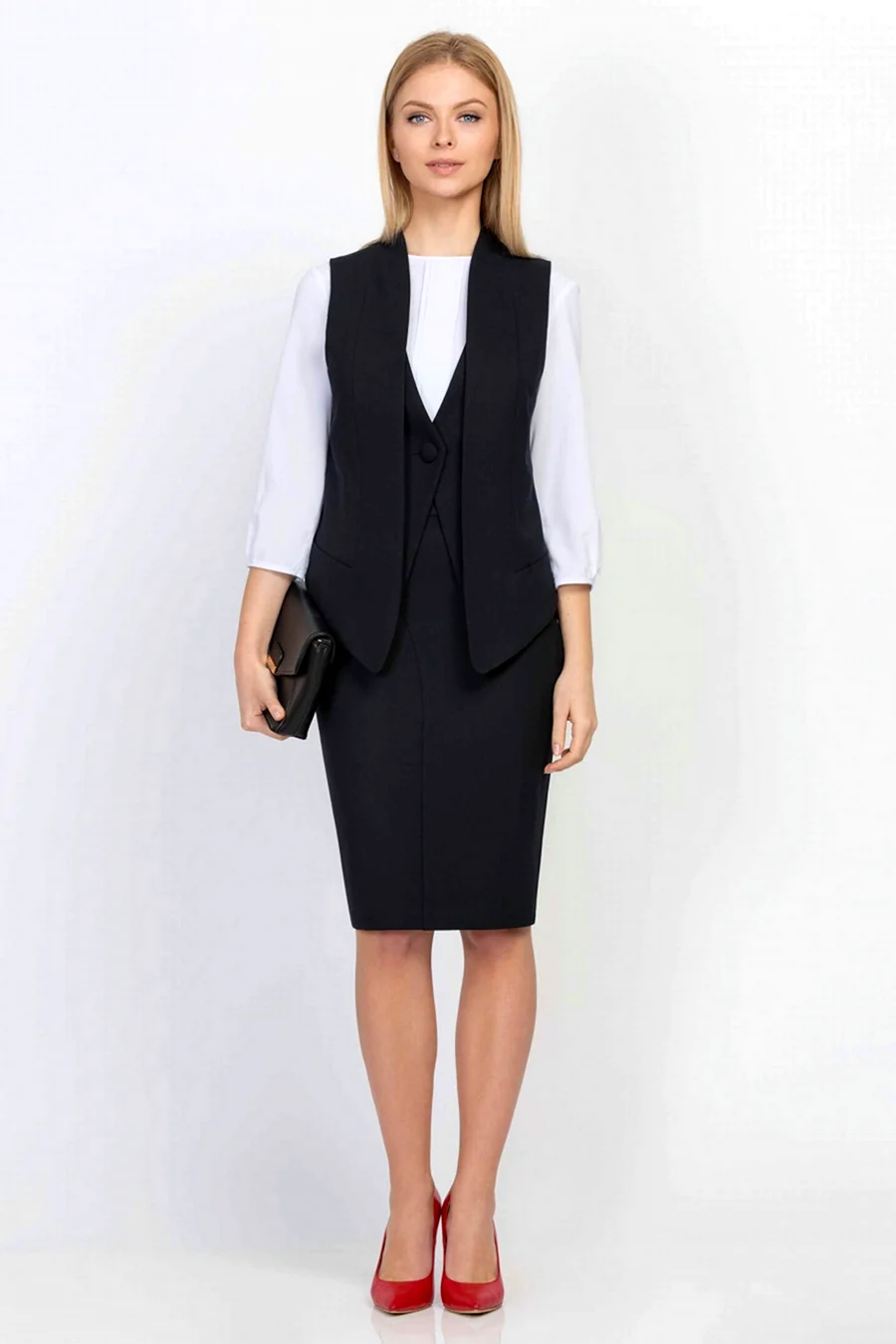 Удлиненный жилет с юбкой