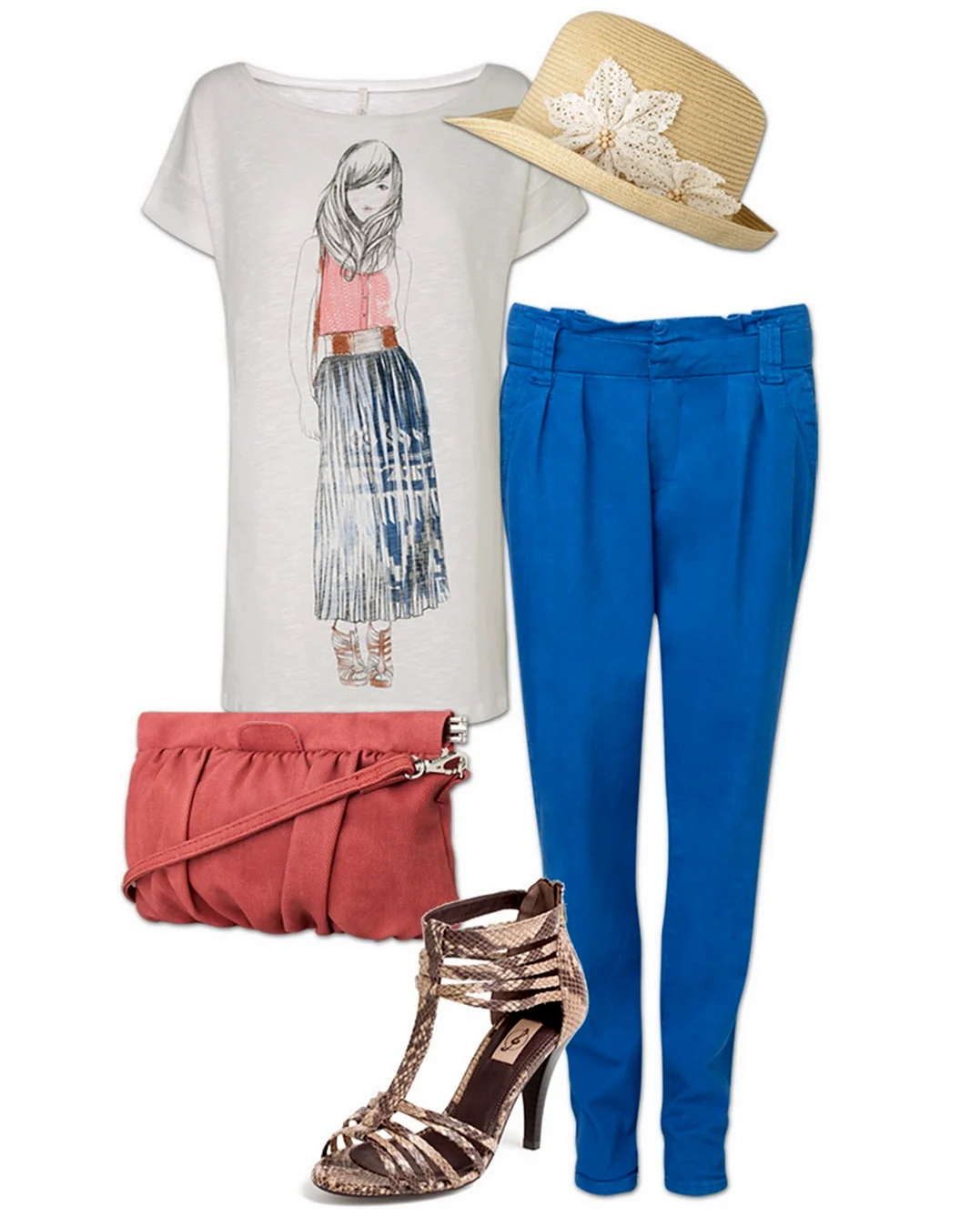 Сочетание с голубыми брюками