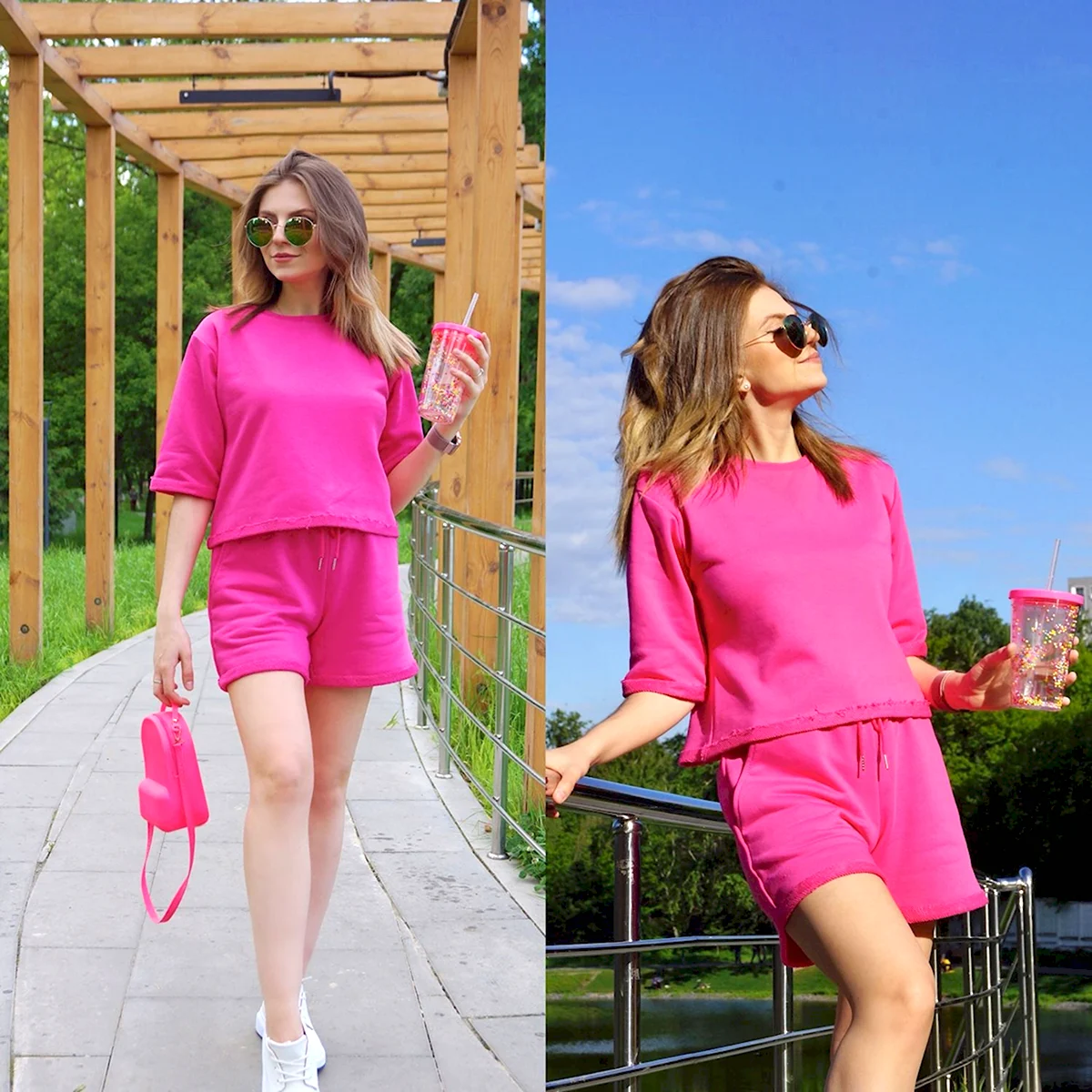 Костюм цвета фуксия