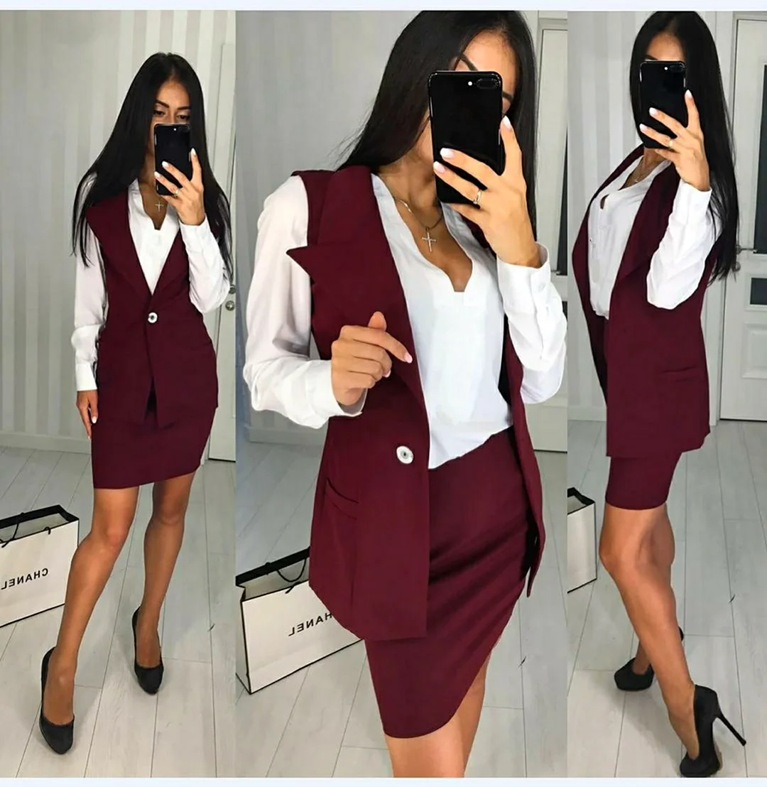 Костюм юбка и жилет