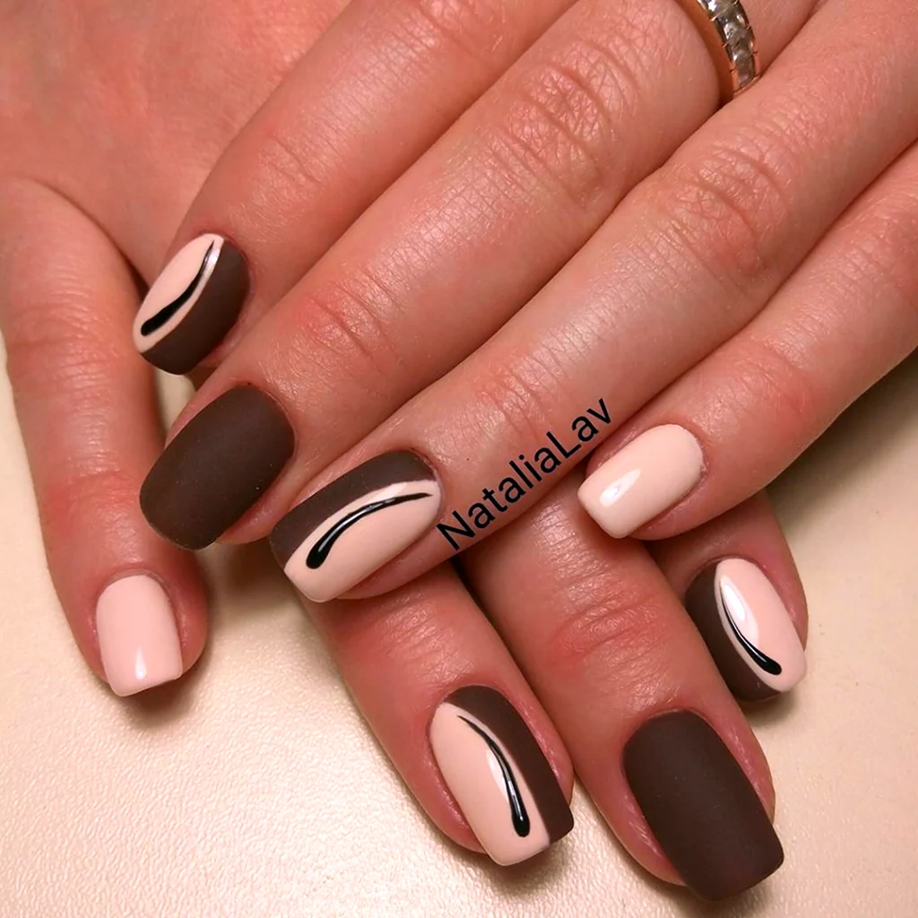 Маникюр в бедевоткорисневвх тонпх