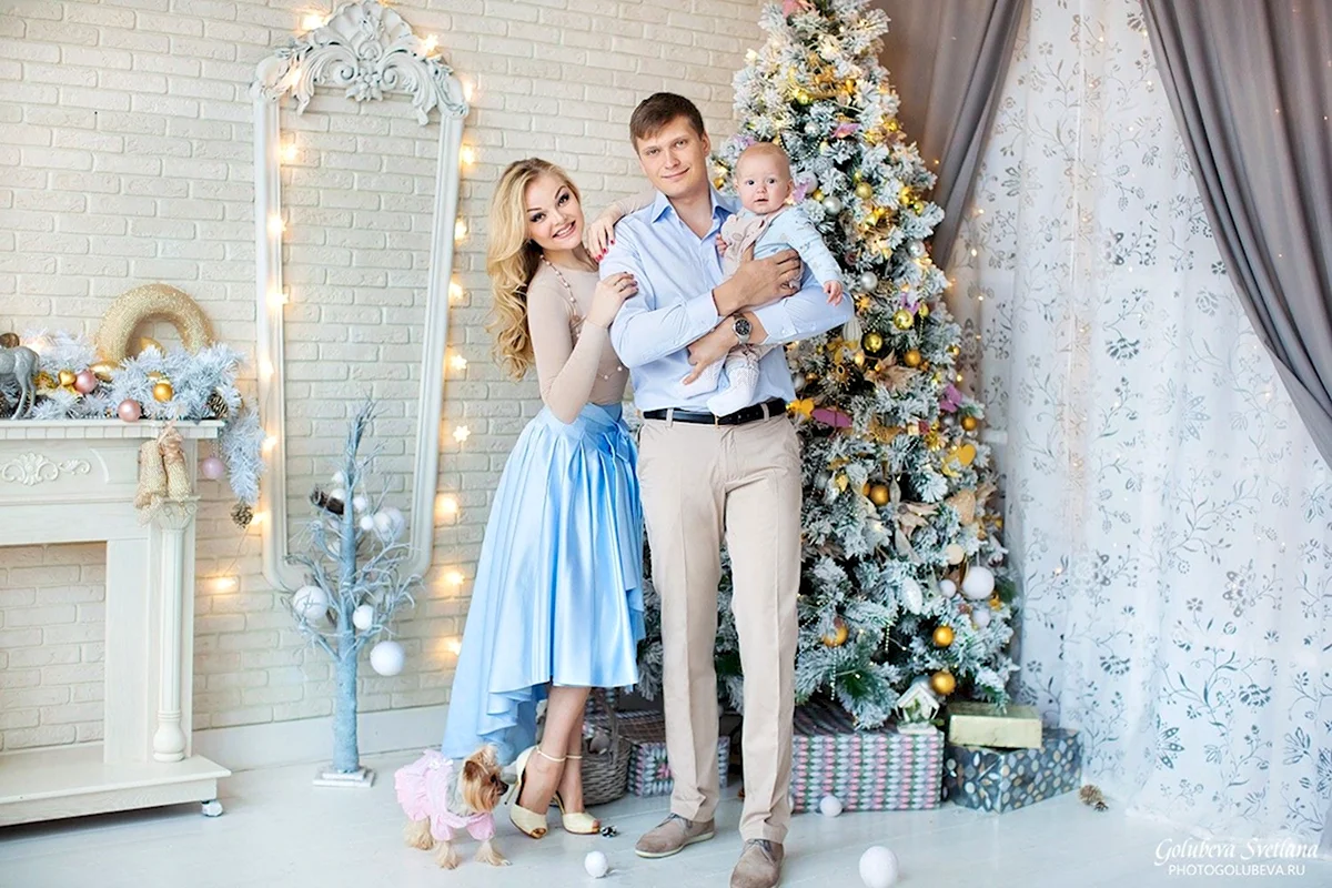 Новогодняя фотосессия в голубых тонах