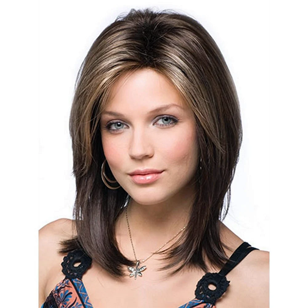 Стрижка Каскад на середнє волосся без чубчика