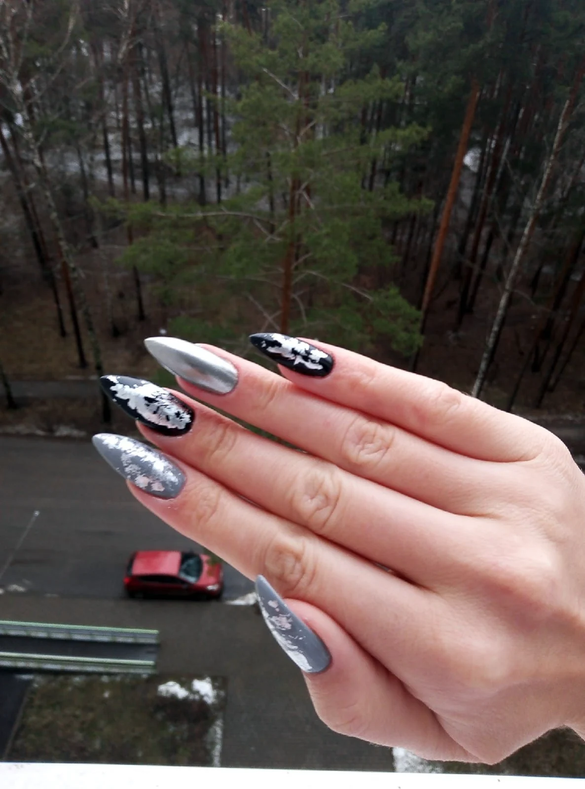 Фольга для ногтей серебряная