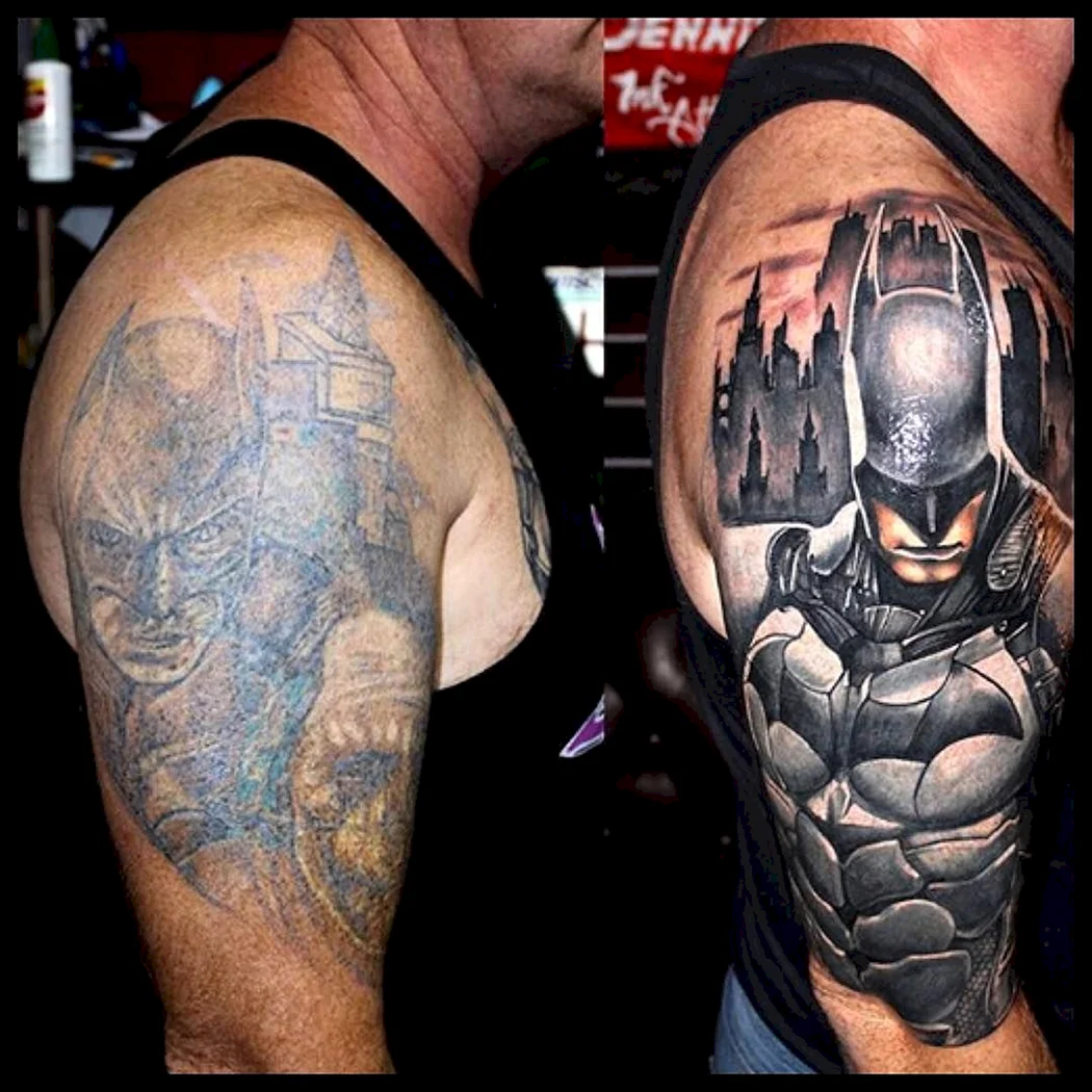 Тату перекрытие букв