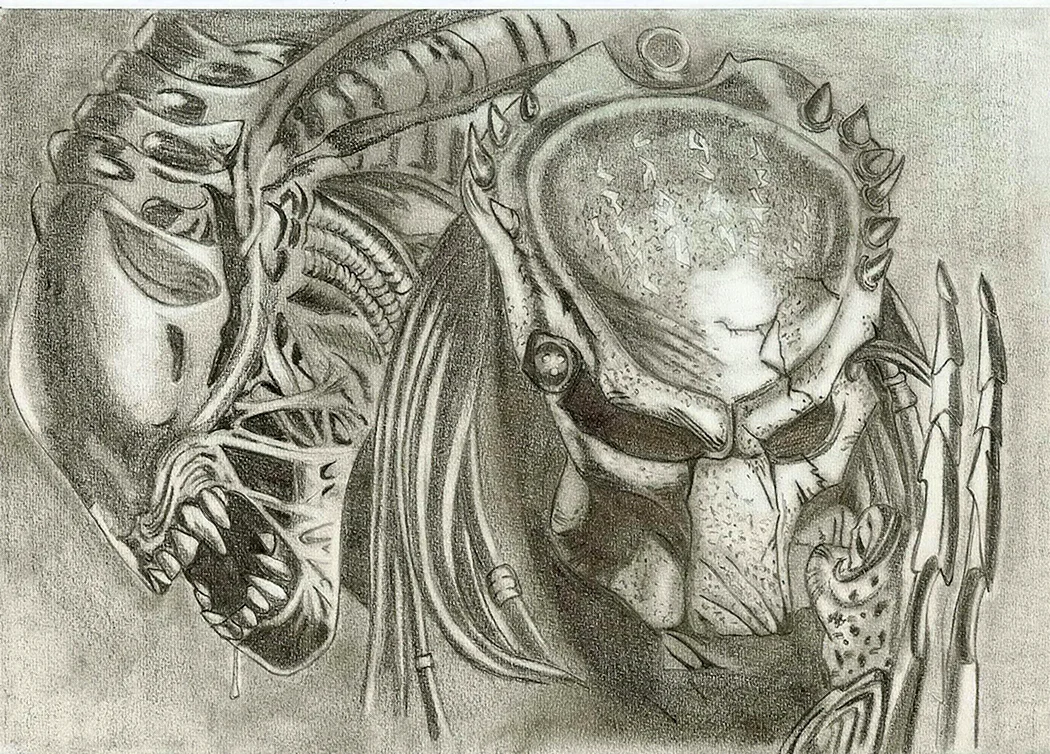 Наколка хищник против чужого