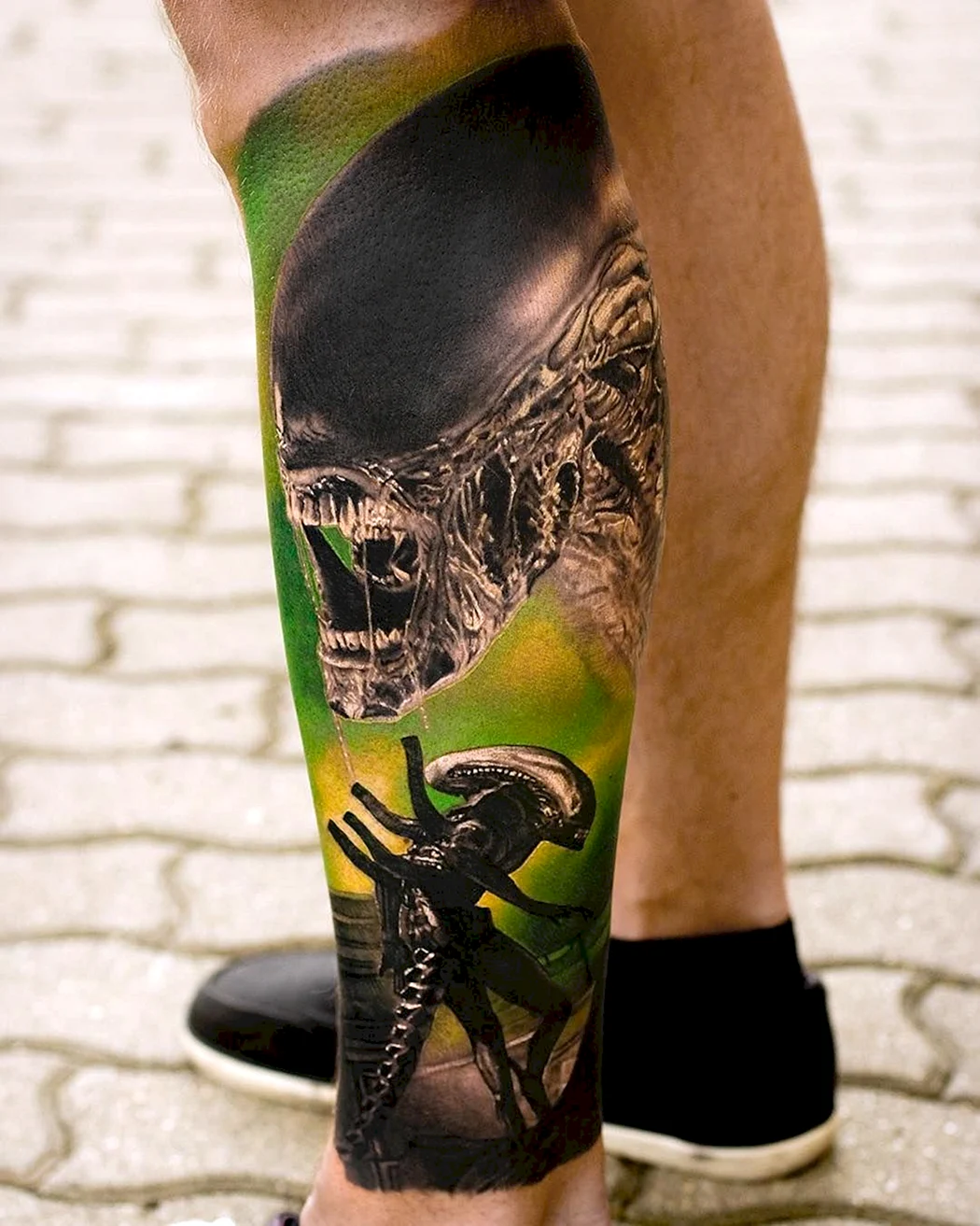 Tattoo Alien with Guitar