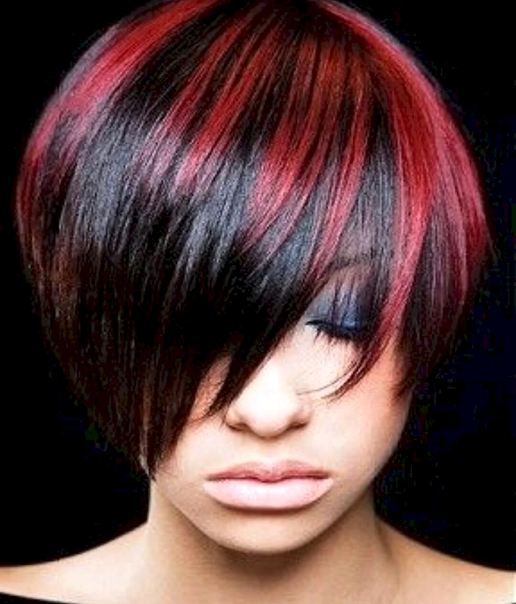 Мелірування червоним на Боб карі