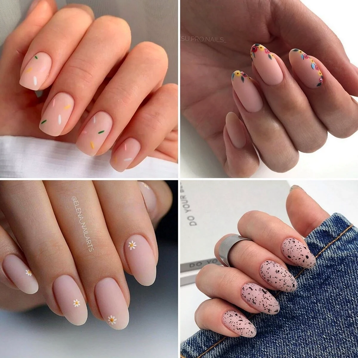 Нюдовый маникюр 2022 миндаль